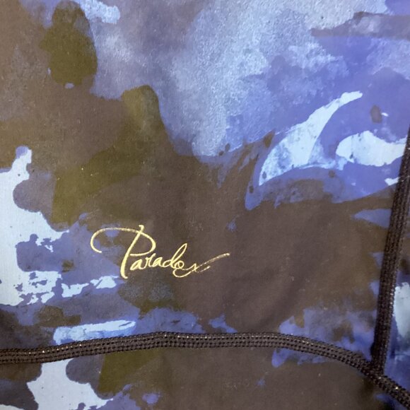 Paradox Women's Blue Camouflage Long Sleeve Top Quarter Zip Activewear Gym - Picture 6 of 8